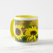 Mug Tournesols et papillons (Devant gauche)