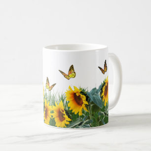 Mug Tournesols et Papillons Floral