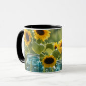 Mug Tournesols et pots Mason (Devant gauche)