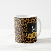 Mug Tournesols et téopard personnalisés (Devant droit)