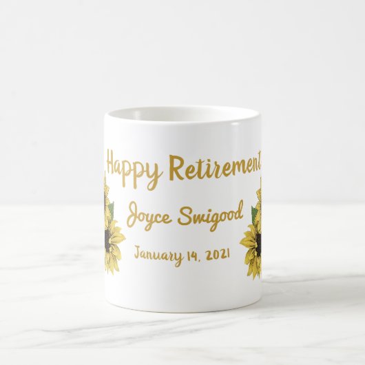 Mug Tournesols joyeuse retraite (Centre)