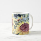 Mug Tournesols peints avec une abeille (Devant droit)