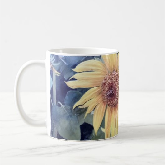 Mug Tournesols peints avec une abeille (Gauche)