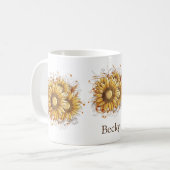Mug Tournesols Vintages personnalisés (Devant gauche)