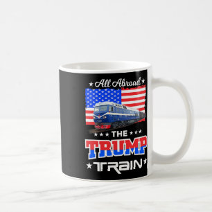 Mug Tous à bord du train Trump Drapeau Américain