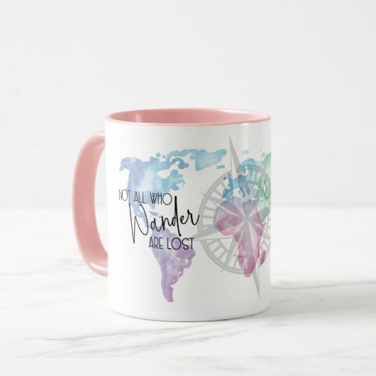 Mug Tous ceux qui se baladent ne sont pas perdus Carte (Devant gauche)