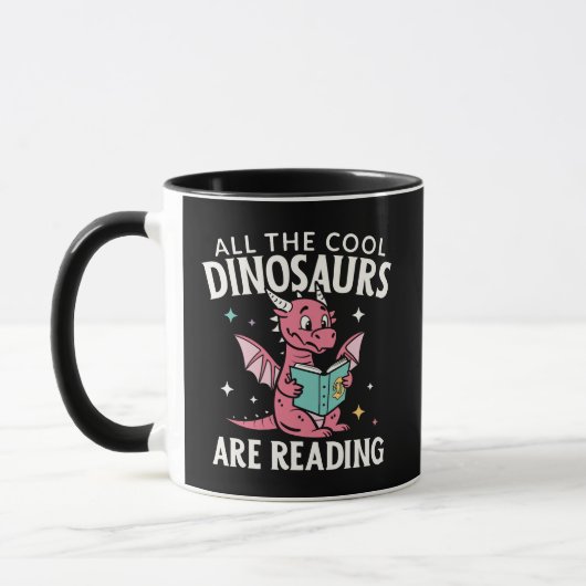 Mug Tous les dinosaures branchés lisent (Gauche)