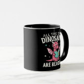 Mug Tous les dinosaures branchés lisent (Devant droit)