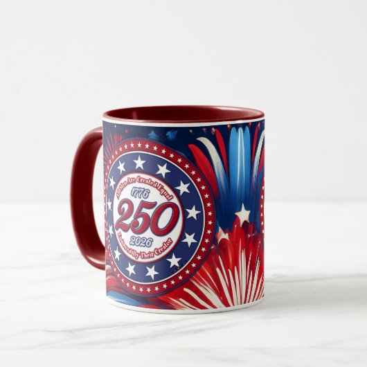 Mug Tous les hommes sont créés égaux Graphique Rouge B (Devant gauche)