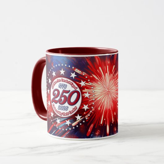 Mug Tous les hommes sont créés Feu d'artifice graphiqu (Devant gauche)