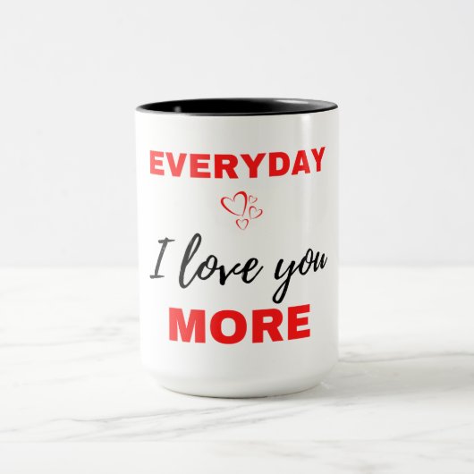 Mug Tous les jours, je t'aime plus Noir (Centre)