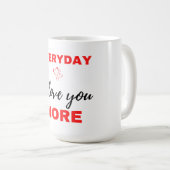 Mug Tous les jours, je t'aime plus Noir (Devant droit)