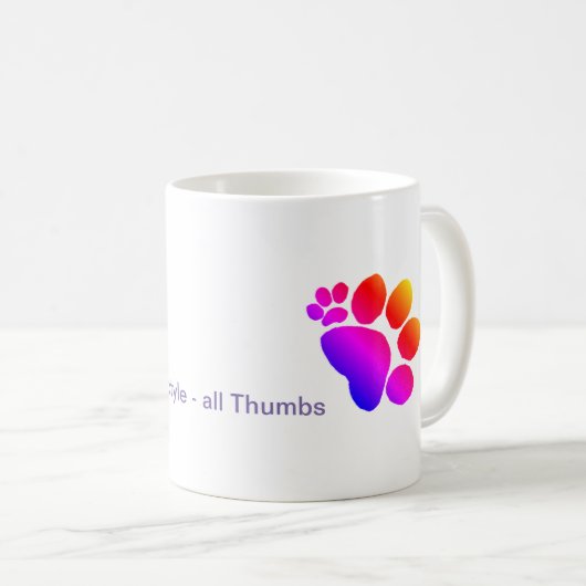 Mug - Tous les pouces Polydactyle Pawprints (Devant droit)