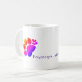 Mug - Tous les pouces Polydactyle Pawprints (Devant gauche)