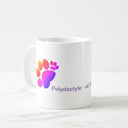 Mug - Tous les pouces Polydactyle Pawprints (Devant gauche)