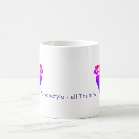 Mug - Tous les pouces Polydactyle Pawprints (Centre)