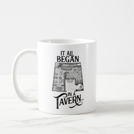 Mug Tout a commencé dans une Taverne Old School Carte  (Gauche)