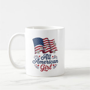 Mug Tout à fait fille américaine design de chemise de 