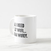 Mug Tout Ce Dont J'Ai Besoin, C'Est De Mon Wifi... Je  (Devant gauche)