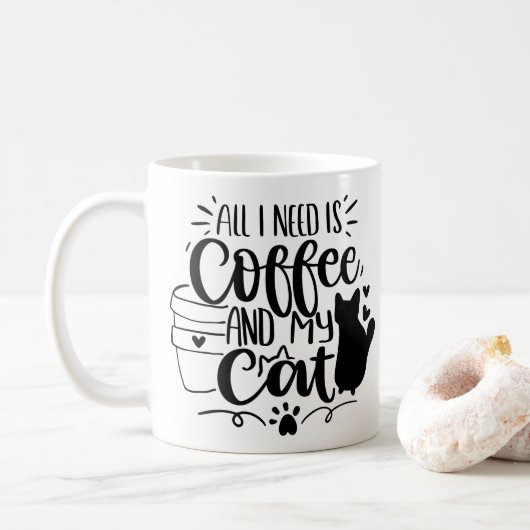 Mug Tout ce dont j'ai besoin c'est du café et de la po (Avec donut)