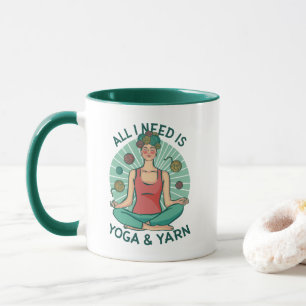 Mug Tout ce dont j'ai besoin est Yoga et Yarne Phrase