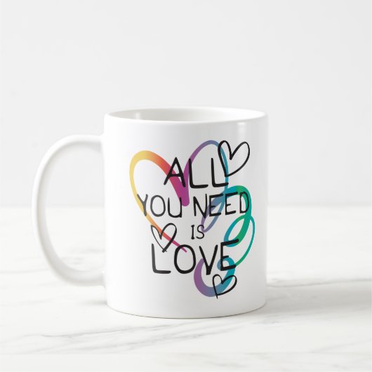 Mug Tout ce dont vous avez besoin est l'amour (Gauche)