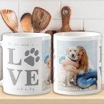 Mug Tout ce dont vous avez besoin est l'amour et un ch<br><div class="desc">Tout ce dont vous avez besoin, c'est de l'amour et un chien ! Surprenez votre amoureux des chiens préféré avec cette adorable tasse photo pour chien. Personnalisez avec votre photo de chien préférée et votre nom. Cet Amour avec une tasse de chien design empreinte de patte sera un favori parmi...</div>
