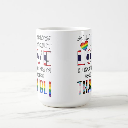 Mug Tout Ce Que Je Sais Sur L'Amour Que J'Ai Appris En (Centre)