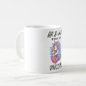 Mug Tout ce que je souhaite est une licorne (Devant gauche)