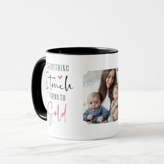 Mug Tout ce que je touche devient agent immobilier à v (Devant gauche)