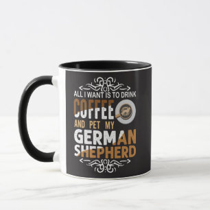 Mug Tout ce que je veux, c'est du café et caresser mon