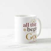 Mug Tout Commence Avec Dieu Écriture Biblique (Devant droit)