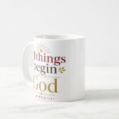 Mug Tout Commence Avec Dieu Écriture Biblique (Devant gauche)