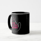 Mug Tout d'abord, je suis un chat noir rugissant ravi (Devant gauche)