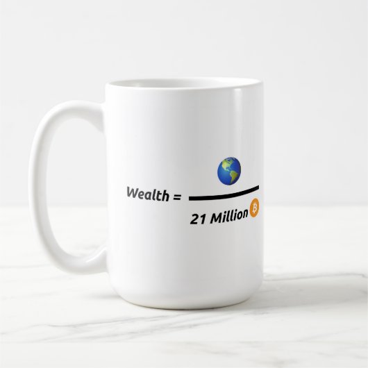 Mug Tout Divisé Par 21 Millions De Bitcoins (Gauche)