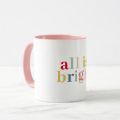 Mug Tout Est Clair Et Coloré Moderne | Joyeux Fêtes (Devant gauche)