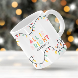 Mug Tout est lumineux fun moderne brillant Noël scinti