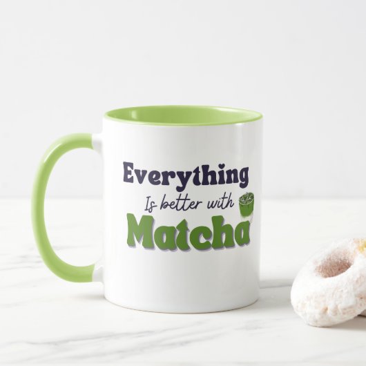 Mug Tout est mieux avec Matcha (Avec donut)