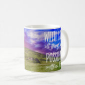 Mug Tout est possible Bible Verse Écriture (Devant droit)