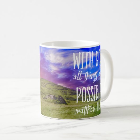 Mug Tout est possible Bible Verse Écriture (Devant droit)