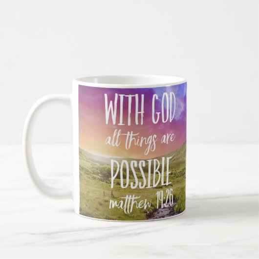 Mug Tout est possible Bible Verse Écriture (Gauche)