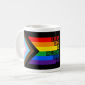 Mug Tout le monde est bienvenu ici (Progress Pride) (Devant gauche)