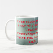 Mug Tout le monde sait que le bateau fuit Lyric 2 (Gauche)