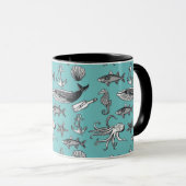 Mug Tout Le Motif De Mer (Devant droit)