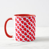 Mug Tout Lota Love Romantique Coeurs rouges Galore (Gauche)