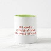 Mug Tout que j'ai besoin est café et beaucoup de Jésus (Centre)