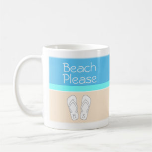 Mug Tout Texte Monogramme Plage S'Il Vous Plaît Plutôt