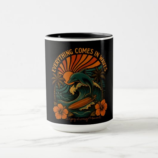 Mug Tout Vient En Vagues Rétro (Centre)