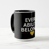 Mug Toute capacité appartient | Cœur inclusif (Devant gauche)