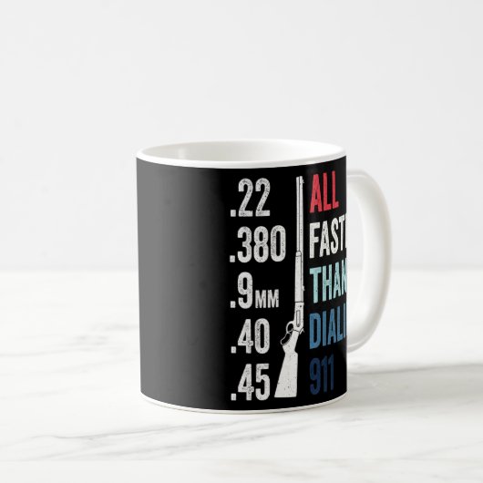 Mug Toute Commande Plus Rapide Que La Commande 911 Gun (Devant droit)